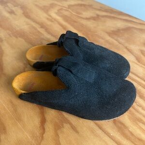 Clearweather Bantha black suede slides vibram